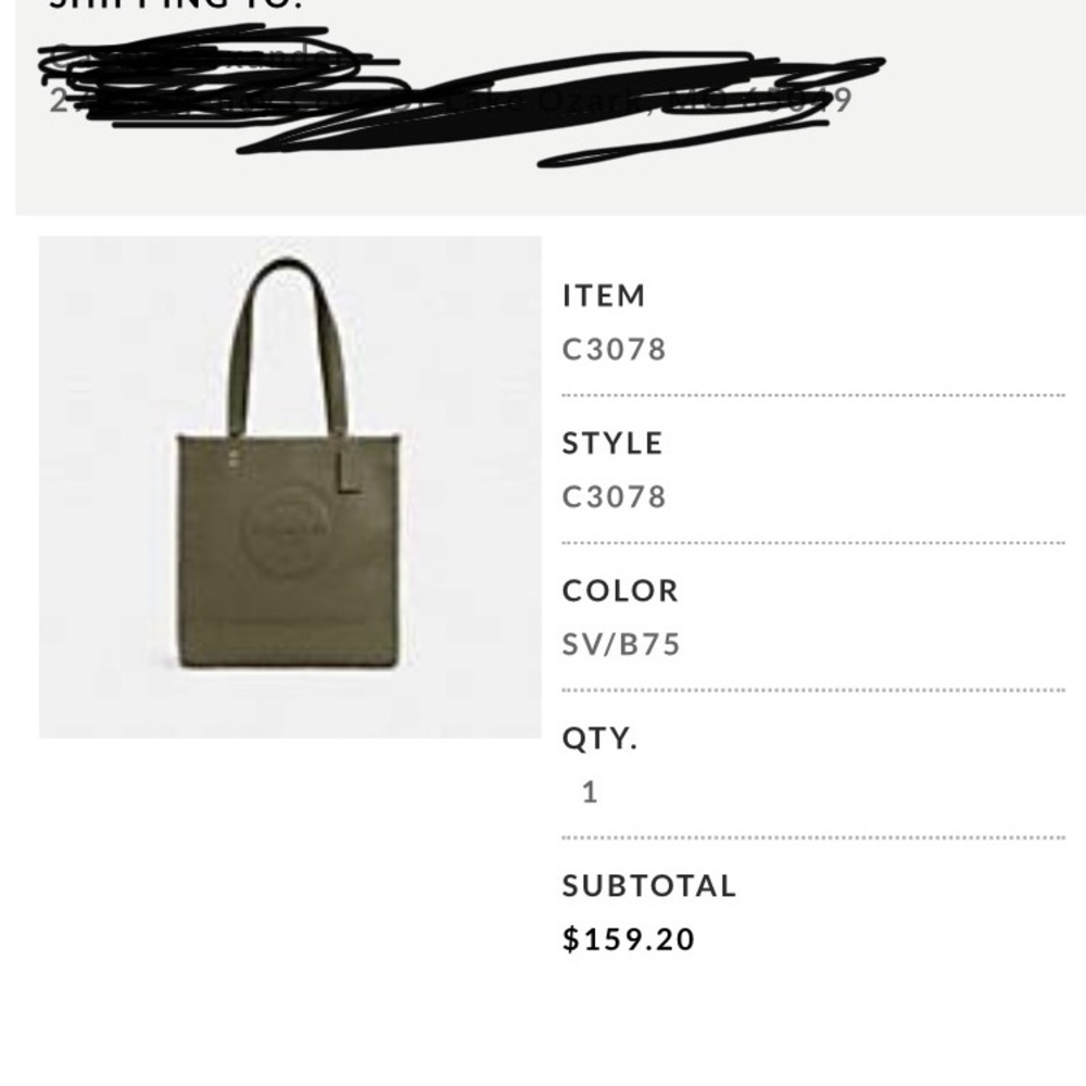 Coach Olive Green Tote Bag
